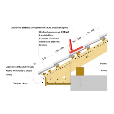 Montaż dachówki ze wspornikiem i drabinką śniegową  2 - BREMA
