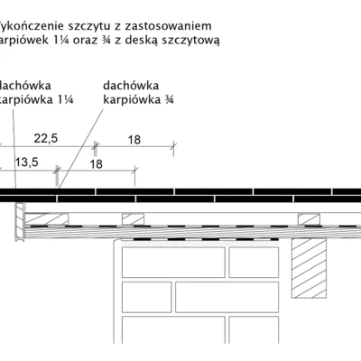 Przekrój poprzeczny połaci dachu