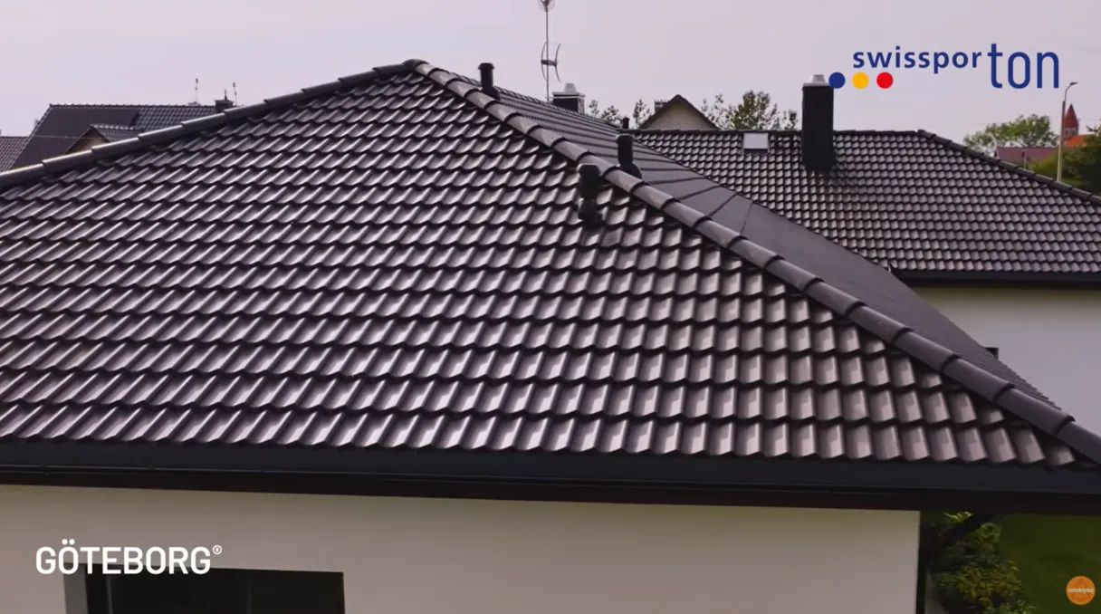 Wideo realizacja - dachówka cementowa swissporTON GÖTEBORG Duratop PRO grafitowa