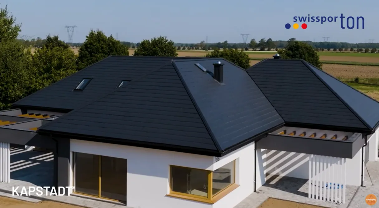 Realizacja - dachówka plaska cementowa KAPSTADT Planar czarna