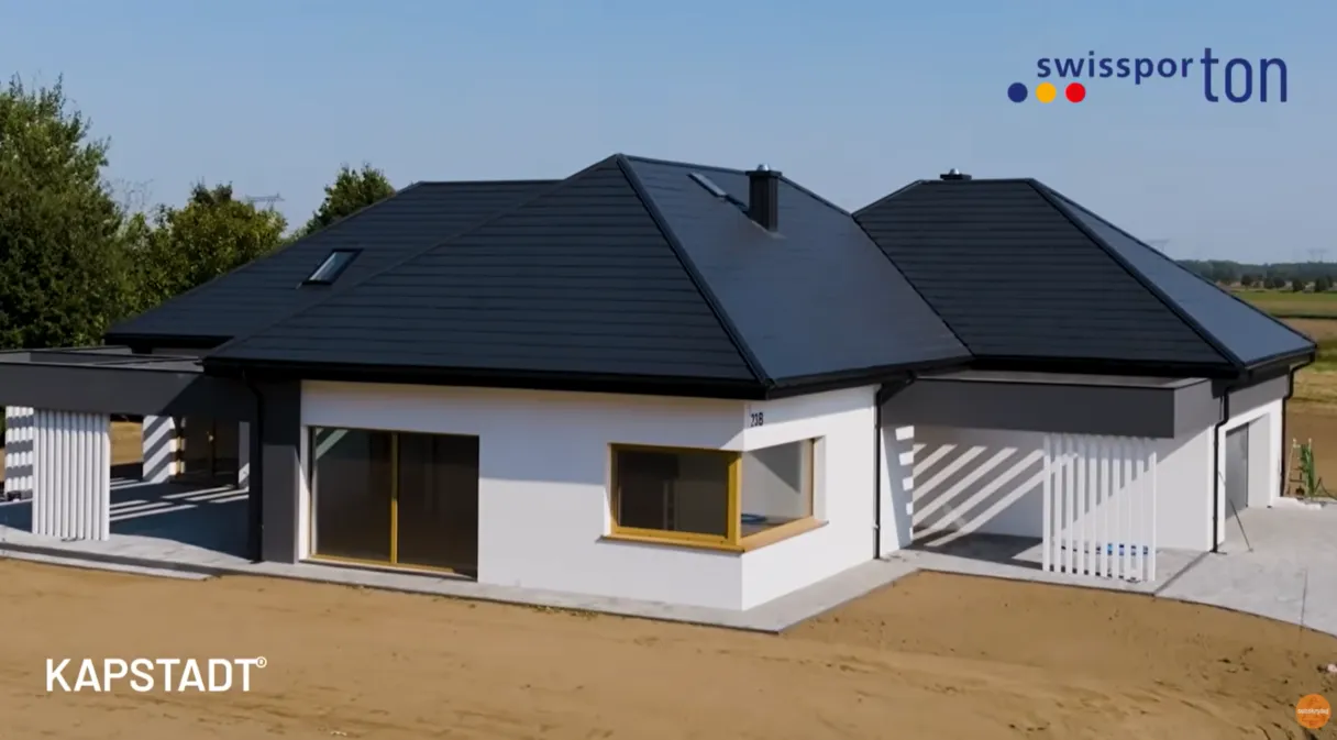 Realizacja - dom pokryty dachówką cementową KAPSTADT marki swissporTON