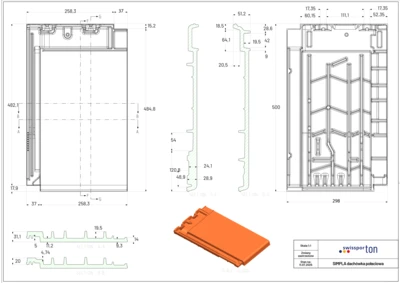 Pliki CAD produktu SIMPLA - dachówka połaciowa