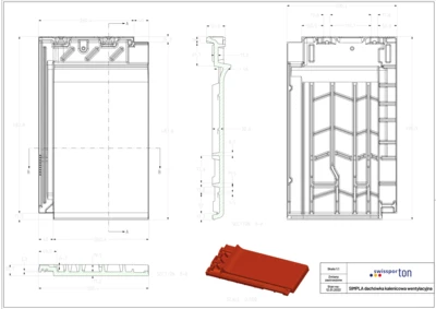 Pliki CAD produktu SIMPLA - dachówka kalenicowa wentylacyjna