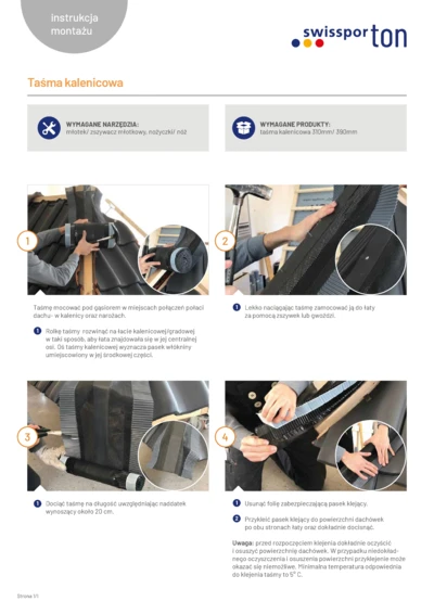 Instrukcja montażu - Taśma kalenicowa 