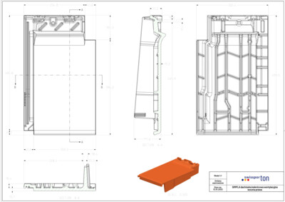 Pliki CAD produktu SIMPLA - dachówka kalenicowa wentylacyjna boczna prawa