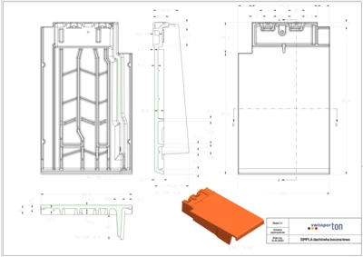 Pliki CAD produktu SIMPLA - dachówka boczna lewa