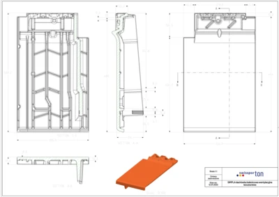 Pliki CAD produktu SIMPLA - dachówka kalenicowa wentylacyjna boczna lewa