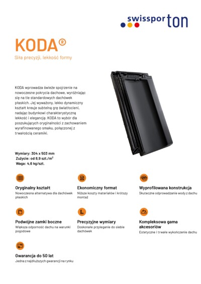 Karta produktu KODA