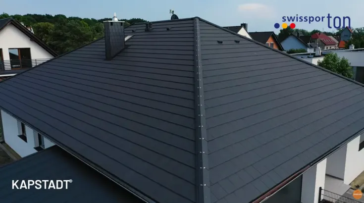 Płaska dachówka cementowa swissporTON KAPSTADT Planar czarna